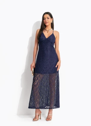 Colcci - Vestido Renda Azul - COLCCI