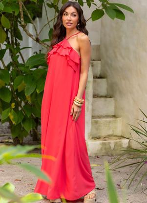 Vestido (Rosa) em Crepe Plano