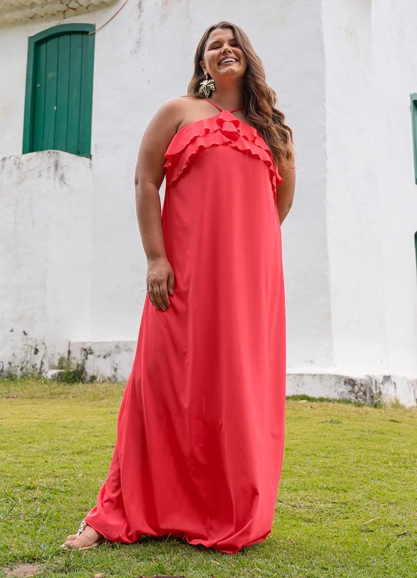 Quintess - Vestido Rosa em Crepe Plano 12