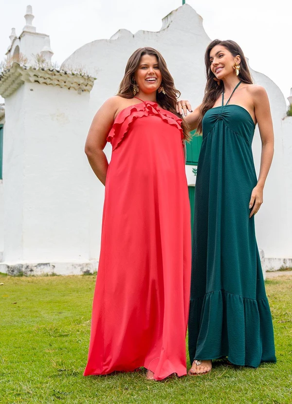 Quintess - Vestido Rosa em Crepe Plano 14