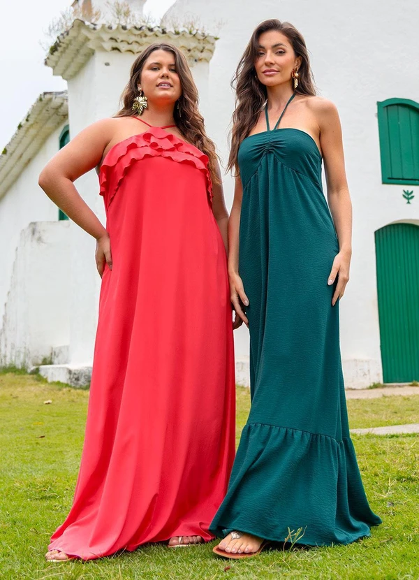 Quintess - Vestido Rosa em Crepe Plano