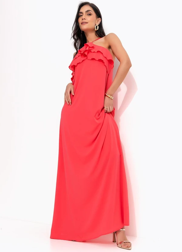 Quintess - Vestido Rosa em Crepe Plano 9