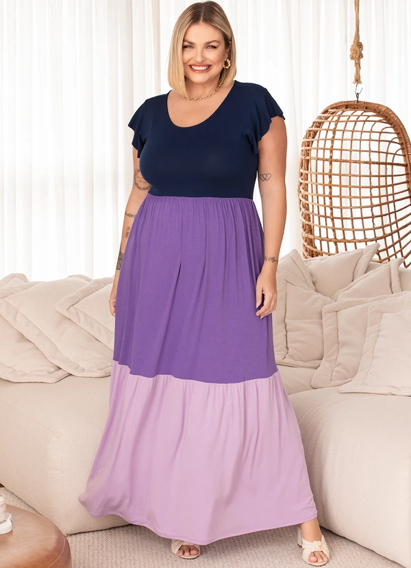 Quintess - Vestido Roxo em Malha de Viscose 3