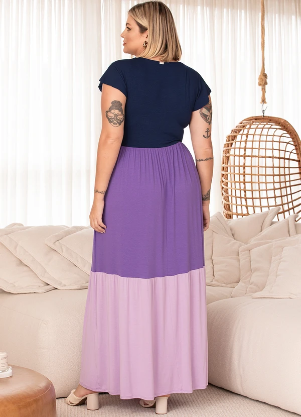 Quintess - Vestido Roxo em Malha de Viscose 2