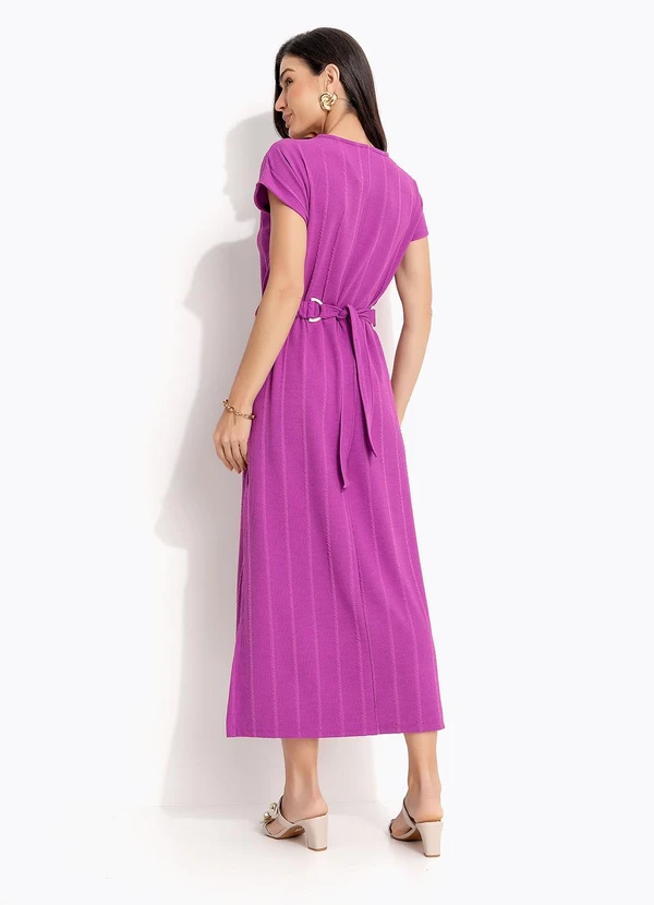 Quintess - Vestido Roxo em Malha Texturizada 5