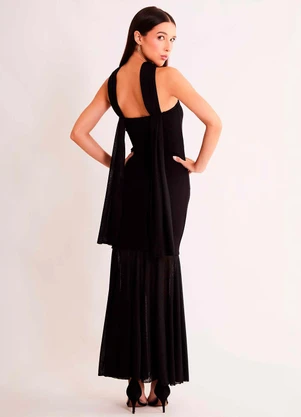 Sofie - Vestido sem Alça After Dusk em Malha Bodycon e Tul - SOFIE