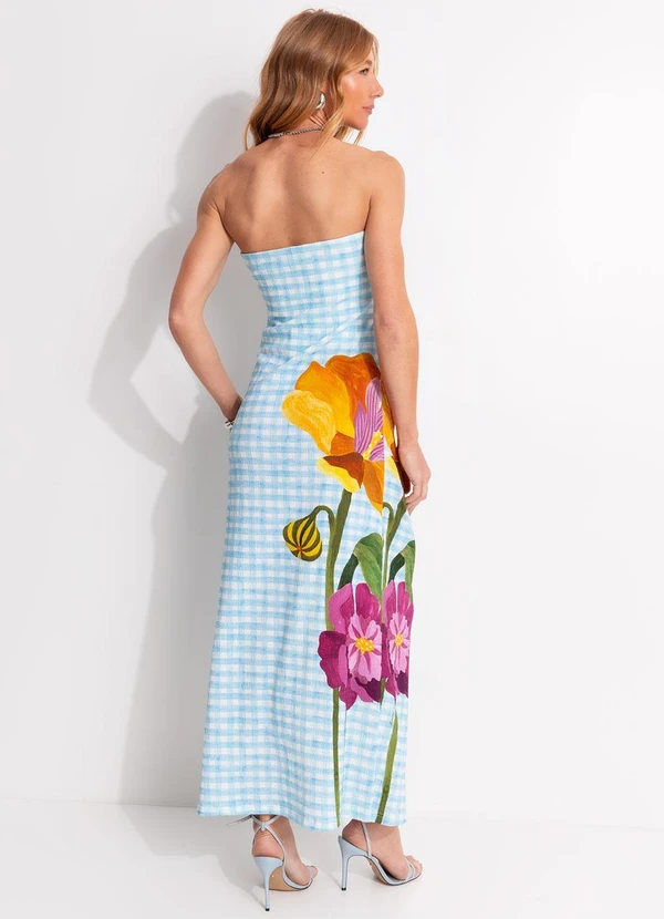 Farm - Vestido sem Alça Floralice Azul 2