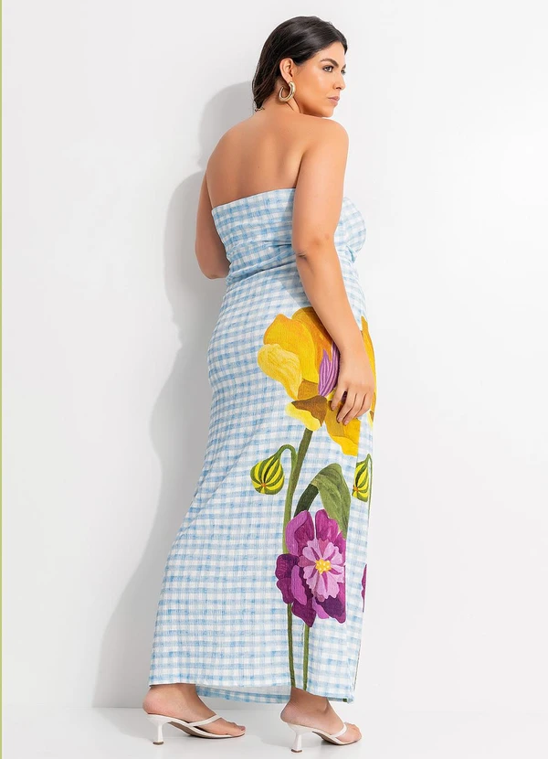 Farm - Vestido sem Alça Floralice Azul 9