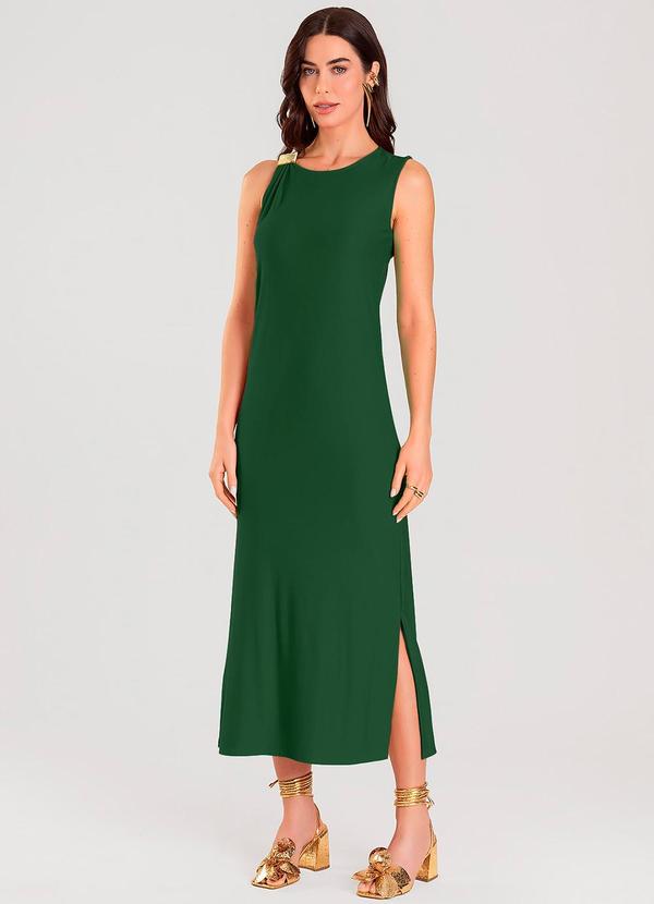 Dianna - Vestido Super Midi com Aviamento Verde