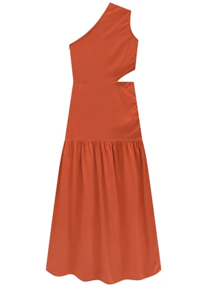 Enfim - Vestido Terracota Longo Assimétrico - ENFIM