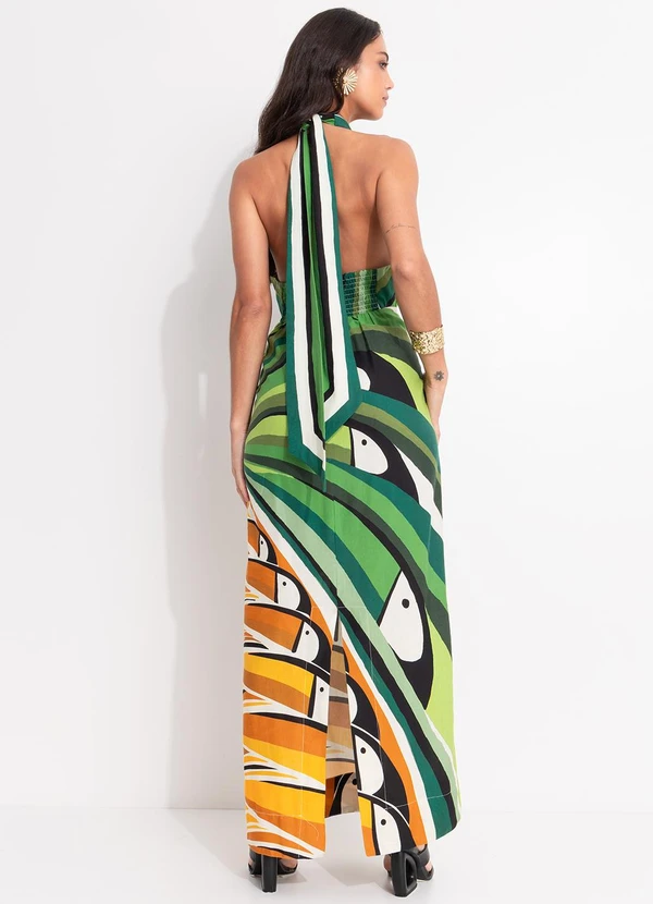 Farm - Vestido Transpassado Árvore  Tucano Verde 2