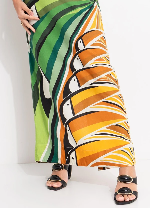 Farm - Vestido Transpassado Árvore  Tucano Verde 6