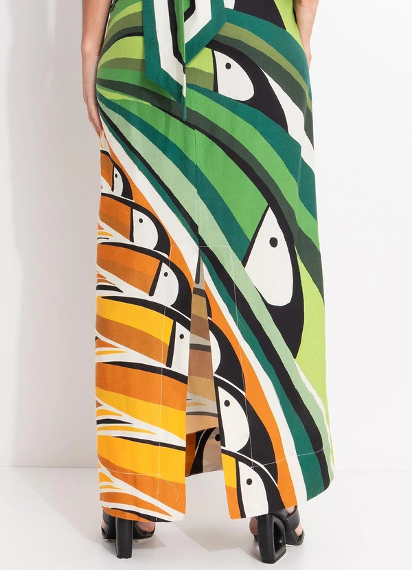 Farm - Vestido Transpassado Árvore  Tucano Verde 8