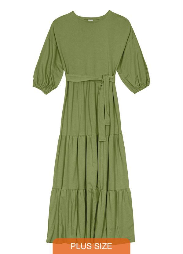 Malwee - Vestido Três Marias Manga Longa Verde