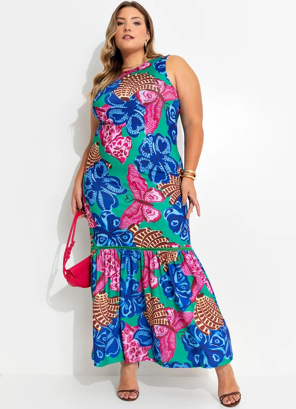 Quintess - Vestido Tropical Borboleta em Malha Fria 8