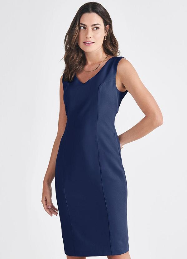 Principessa - Vestido Tubinho Marinho de Alfaiataria Elba