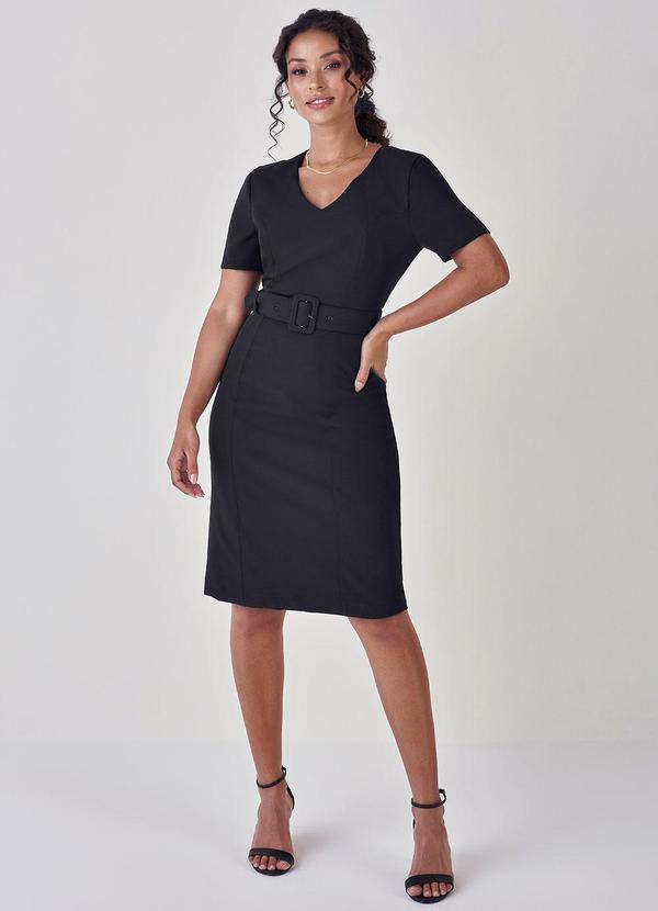 Principessa - Vestido Tubinho Preto Cinto Graciana 2
