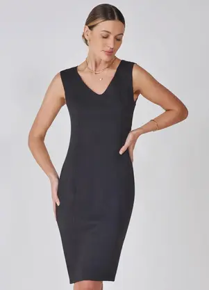 Principessa - Vestido Tubinho de Alfaiataria Preto Sheila - PRINCIPESSA