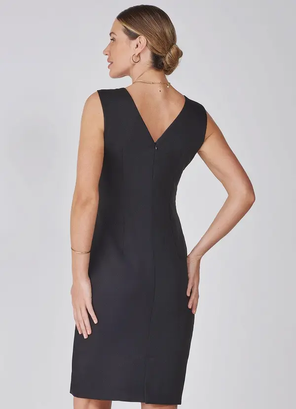 Principessa - Vestido Tubinho de Alfaiataria Preto Sheila 2