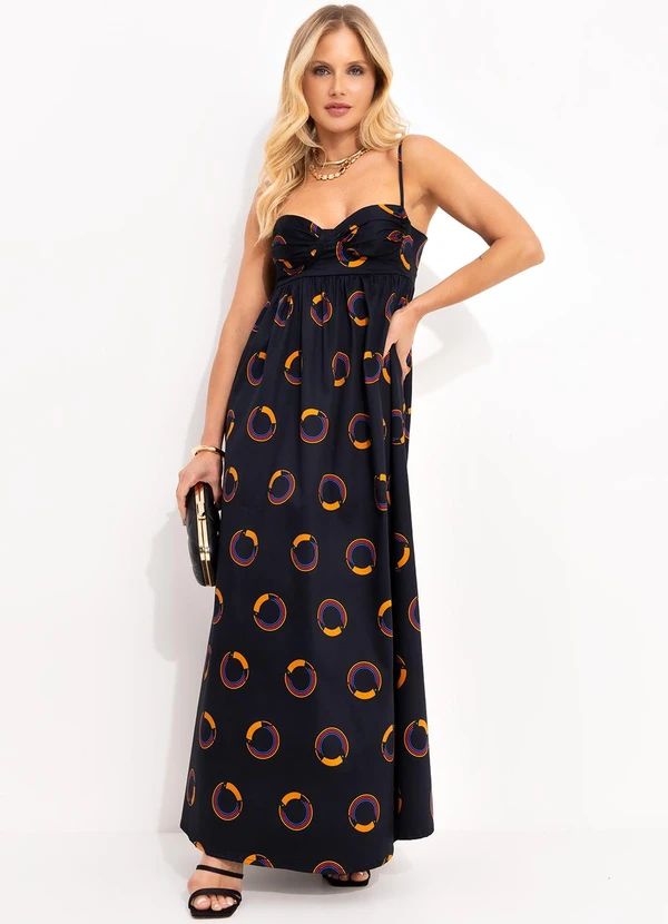 Farm - Vestido Tuca Poa Preto