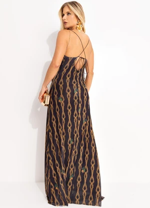 Farm - Vestido Tule Correnteza Preto - FARM