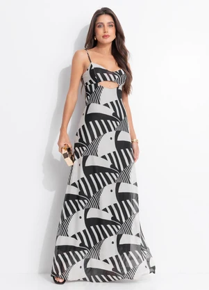 Farm - Vestido Tule Cropped Tuca Legal Preto - FARM