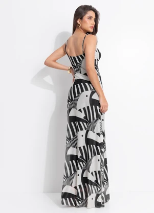 Farm - Vestido Tule Cropped Tuca Legal Preto - FARM