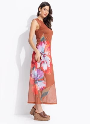 Colcci - Vestido Tule Marrom - COLCCI