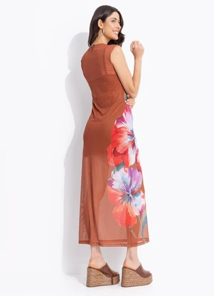 Colcci - Vestido Tule Marrom - COLCCI