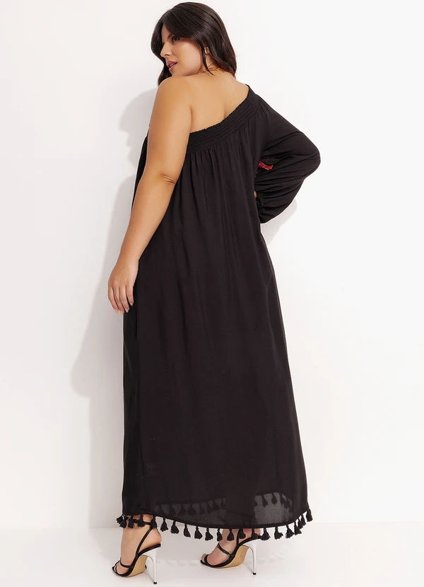 Farm - Vestido um Ombro Só Madalena Preto 8