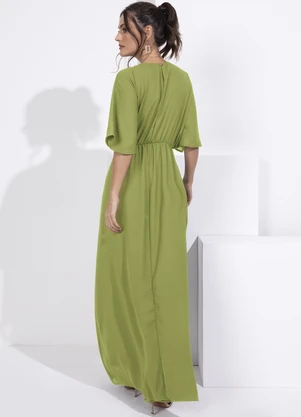 Quintess - Vestido Verde Claro em Crepe Plano - QUINTESS