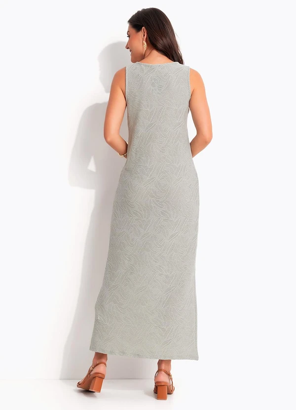 Quintess - Vestido Verde Claro em Malha Devorê 12