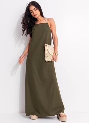 Vestido (Verde Claro) em Tecido de Viscose