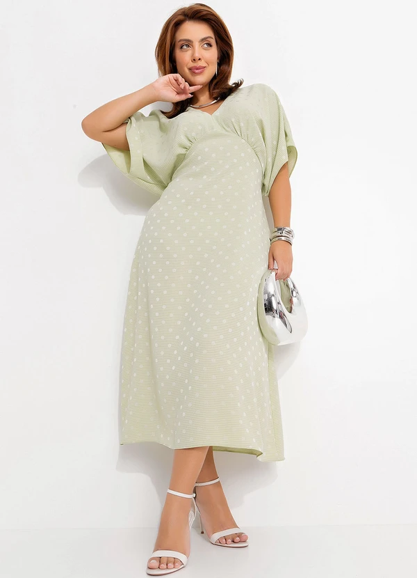 Quintess - Vestido Verde Claro em Tecido Plano Jacquard Ace 6