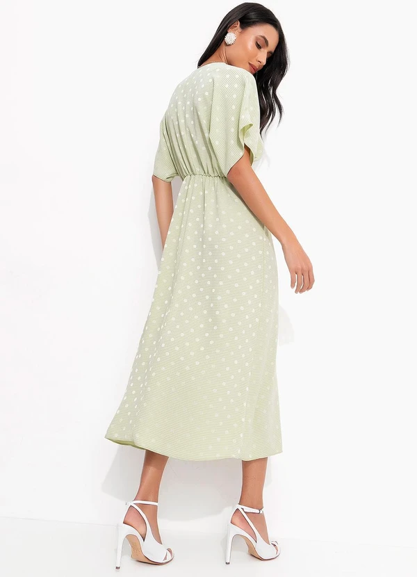 Quintess - Vestido Verde Claro em Tecido Plano Jacquard Ace 9