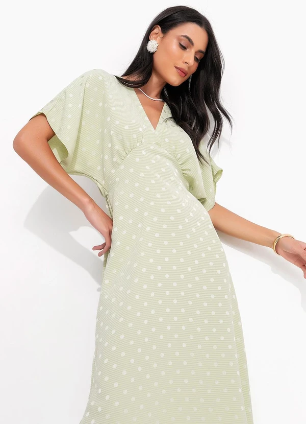 Quintess - Vestido Verde Claro em Tecido Plano Jacquard Ace 7