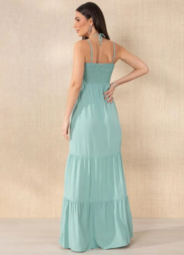 Quintess - Vestido Verde com Alças Cruzadas 2