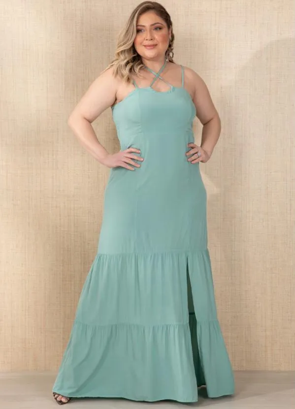 Quintess - Vestido Verde com Alças Cruzadas 6