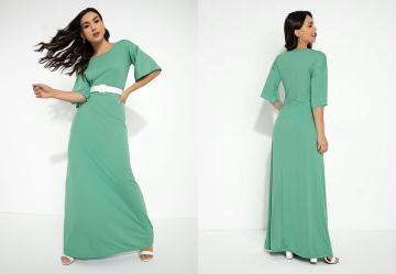 Vestido Verde com Babado