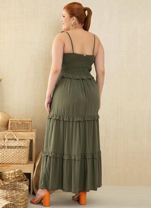 Quintess - Vestido Verde com Cordel para Franzir no Busto 2