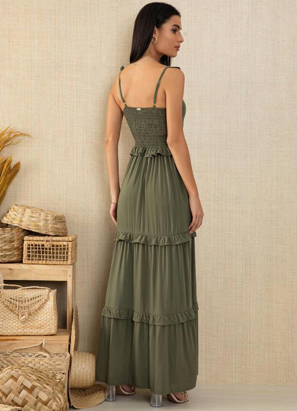 Quintess - Vestido Verde com Cordel para Franzir no Busto 5