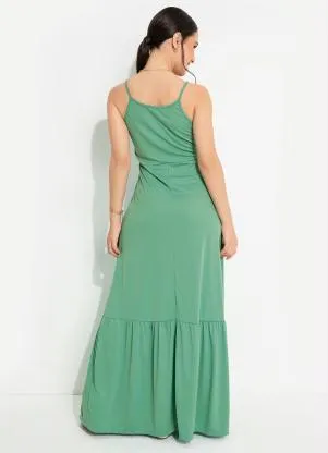 Moda Pop - Vestido Verde com Decote Transpassado - MODA POP