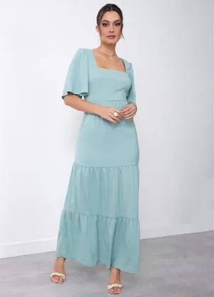 Quintess - Vestido Verde com Recortes - QUINTESS