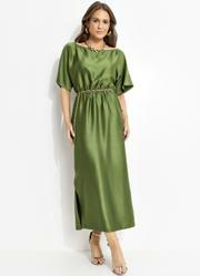 Vestido Verde em Crepe Plano