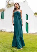 Vestido Verde em Crepe Plano