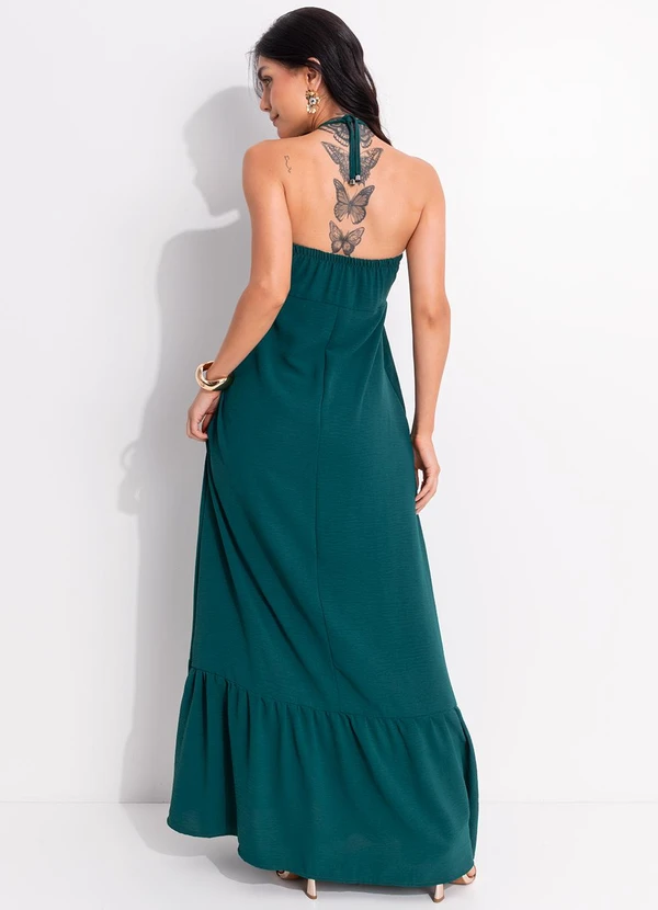 Quintess - Vestido Verde em Crepe Plano 10