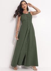 Vestido Verde em Jeans Leve