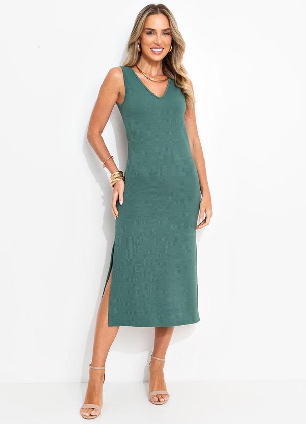 Bimini - Vestido Verde em Malha Anarruga
