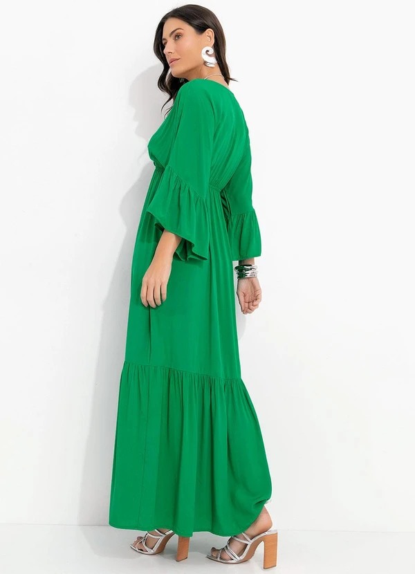 Quintess - Vestido Verde em Viscose Plana 2