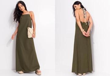 Vestido Verde Militar em Tecido de Viscose